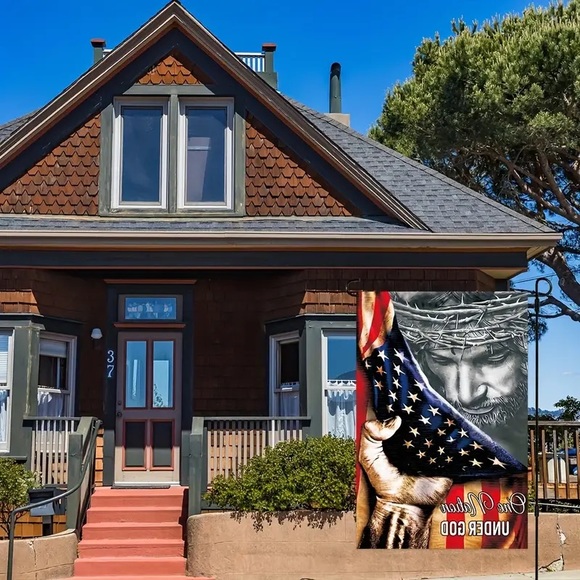 🇺🇸🕊”One Nation Under God” Our Savior & Flag Graphic Double Sided Garden Flag! - Picture 7 of 9